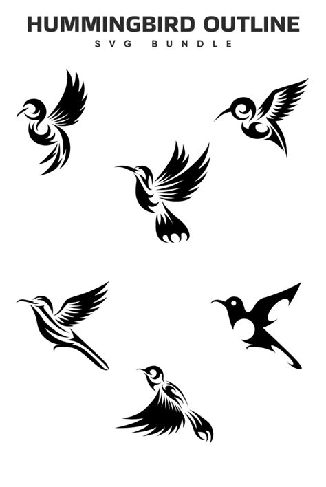 Hummingbird Outline Svg Files Masterbundles