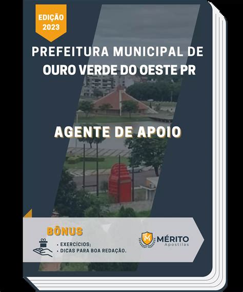 Apostila Agente De Apoio Prefeitura De Ouro Verde Do Oeste PR 2023