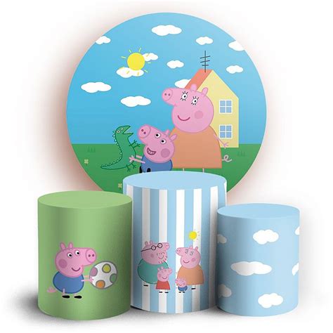 Kit Redondo E Trio Peppa Pig Sublimado D Sublitex Pain Is