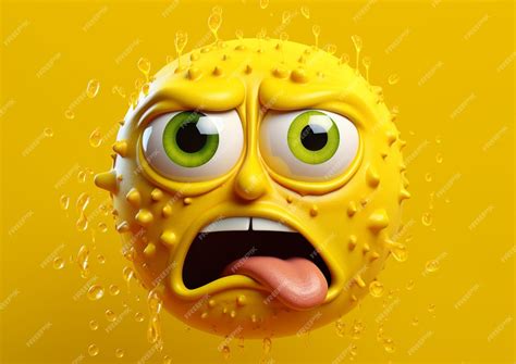 Premium AI Image | Funny Yellow face emoji