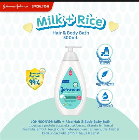 JOHNSON S Milk Rice Hair Body Baby Bath Kesehatan Kecantikan