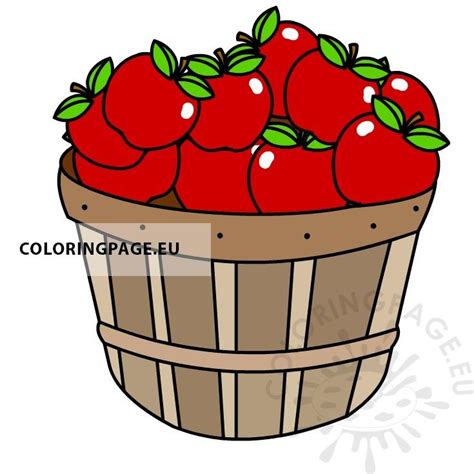 Apple Basket printable | Coloring Page