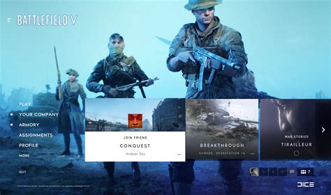 Ea Dice Battlefield V Menus And User Interface