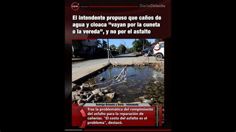 El Intendente Propuso Que Caños De Agua Y Cloaca Vayan Por La Cuneta O La Vereda Youtube