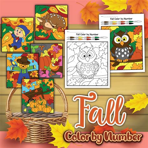 Free Fall Color By Number Printables Sheets Leap Of Faith Crafting