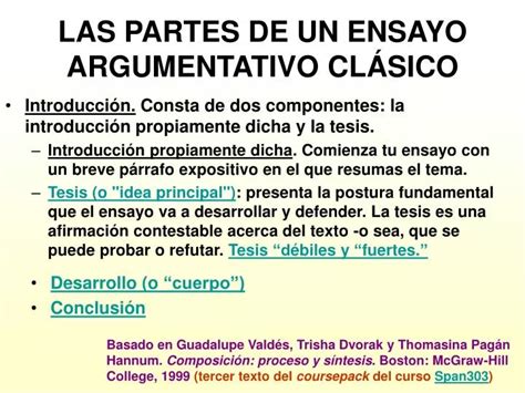 PPT LAS PARTES DE UN ENSAYO ARGUMENTATIVO CLÁSICO PowerPoint