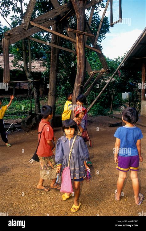 Akha Children Akha Children Boys And Girls Ethnic Minority Hill