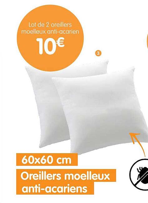 Promo Lot De Oreillers Moelleux Anti Acarien Chez Babou Icatalogue Fr