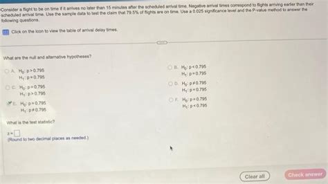 Solved Consider a flight to be on time if it arrives no | Chegg.com