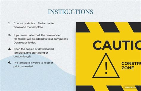 Construction Zone Sign Template In Pages Illustrator Word Psd