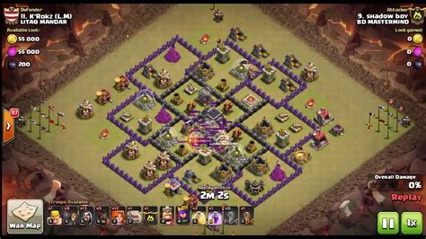 Clash Of Clans Th8 Vs Th8 Golem Wizard And Pekka Gowipe Clan War 3 Star