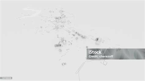 3d White City Model Outline 3d Illustration Stock Photo Download