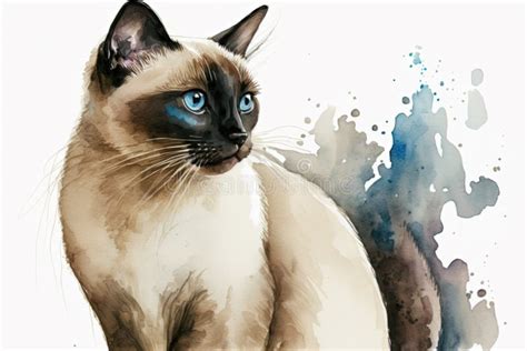 Watercolor Paintings Of Siamese Cats