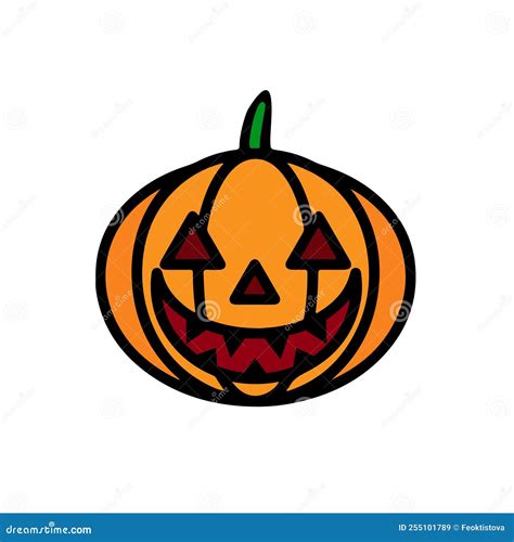 S Mbolo Vectorial De Halloween Cara De Calabaza Temible Con Sonrisa