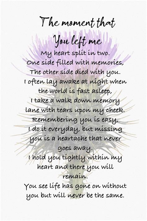 The Moment That You Left Me. - Etsy UK | Losing a loved one quotes, In