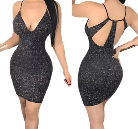 Vestido Corto Noche Sexi C Talle Entallado Y Escote En V MercadoLibre