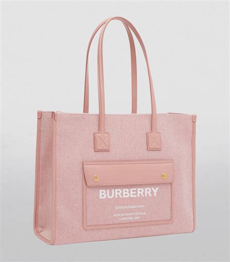 Womens Burberry Pink Small Canvas Freya Tote Bag Harrods Uk