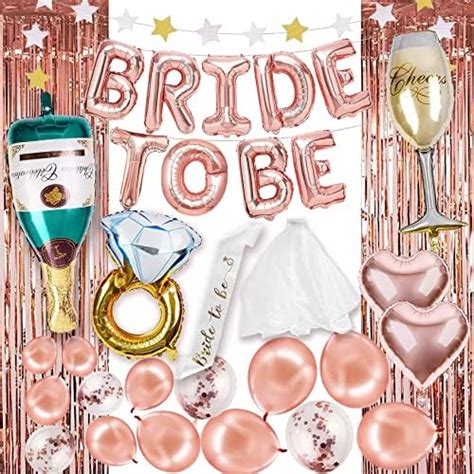 Bachelorette Party Decorations Supplies Bridal Shower Decor Bride Balloons Rose Gold