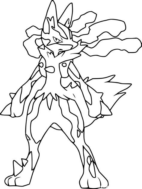 Pokemon Lucario Mega Evolution Coloring Pages Coloring Pages