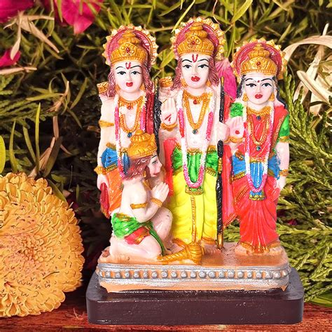 Buy Kitlyn Ram Darbar Ram Sita Laxhman Hanuman Idol Statue Size L