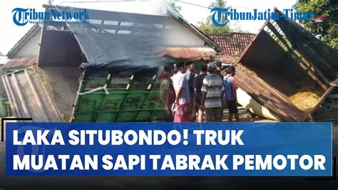 Truk Muatan Sapi Tabrak Pemotor Dan Rumah Warga Satu Korban Tewas