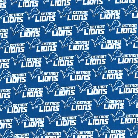 Cotton Detroit Lions Logo Nfl Pro Football Sports Team Blue Cotton