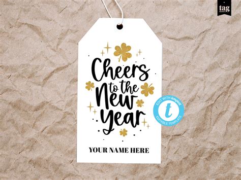 HAPPY NEW YEAR Gift Tag Printable New Year Wishes Foil Balloons