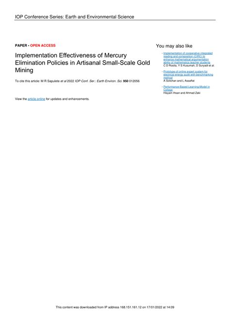 PDF Implementation Effectiveness Of Mercury Elimination Policies In