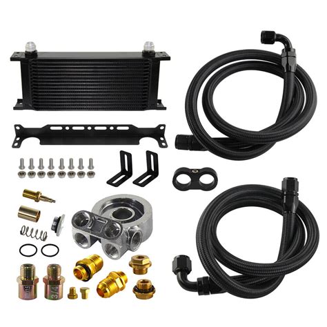 16 Row Oil Cooler Kit W Thermostat Adapter For Nissan SR20DET CA18DET