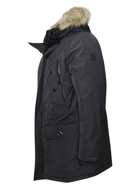 Calvin Klein Men S Water Resistant Zip Front Black Hooded Winter Jacket