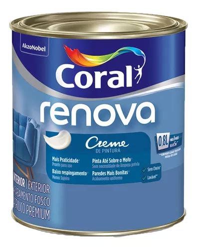 Tinta Para Paredes E Tetos Fosca Coral Renova Branco Ml