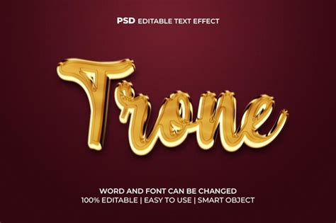 Texte D Effets 3d Modifiable De Trone D Or PSD Premium