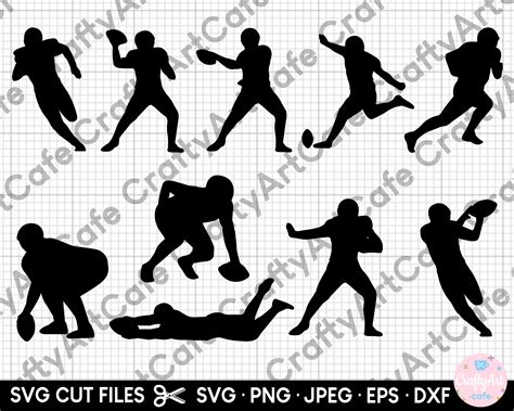 American Football Svg Football Player Silhouettes Svg Png Cut Files