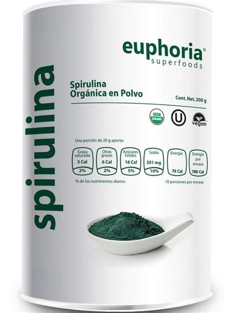 Alga Spirulina Organica En Polvo G Espirulina Euphoria Meses Sin