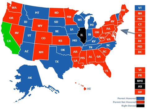 Ohio Ccw Reciprocity Map 2016 | Afputra - California Ccw Reciprocity Map | Printable Maps