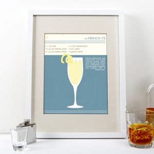 French Cocktail Poster Retro Food Drink Decor Mid Century Modern