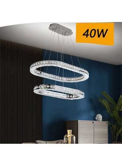 Lampadario Led W Sospeso Ellisse In Cristallo Luce Fredda K