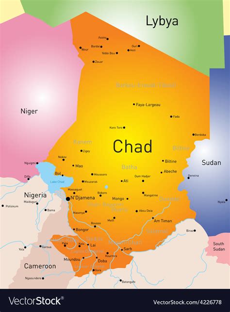 Chad Map Royalty Free Vector Image VectorStock