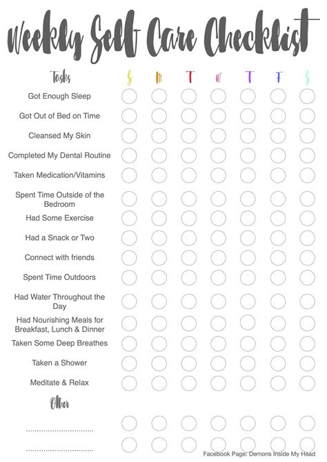 Free Printable Selfcare Worksheets