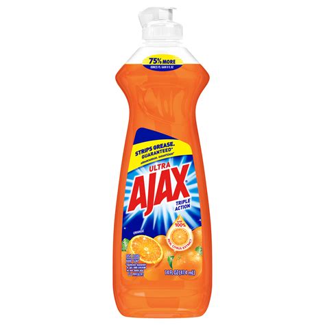 Ajax Ultra Triple Action Liquid Dish Soap Orange 14 Fluid Ounce