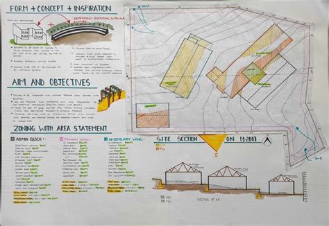 School Concept Sheet Architecture Design Poster Architecture Concept