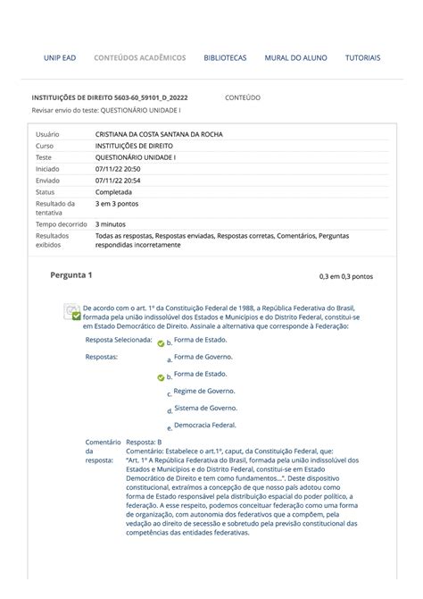 Instituições De Direito Provas Direito Docsity