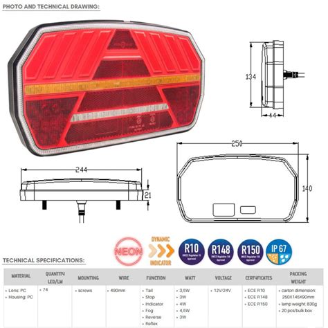 Lampa Semnalizare Spate Tripla Cu Functii Semnalizare Dinamica Si