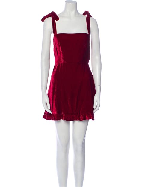 Reformation Square Neckline Mini Dress W Tags Red Dresses Clothing