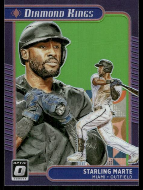 2021 Panini Donruss Optic 17 Starling Marte Silver Holo Diamond Kings