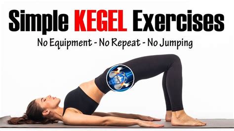 A Woman Is Doing Yoga Exercises With The Words Simple Kegel Exercises