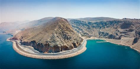 Scenic Coastal Road In Musandam Governorate Of Oman Stock Image - Image of transport, highway ...