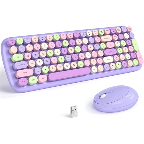 Combo Inalámbrico KNOWSQT Teclado y Ratón en Morado Claro Aplicar