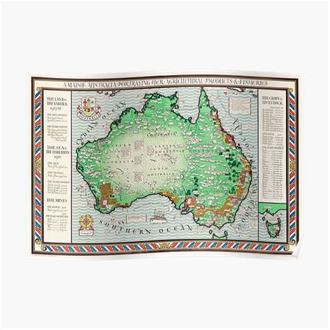 "Vintage Map of Australia" Poster for Sale by SFTStudio | Redbubble