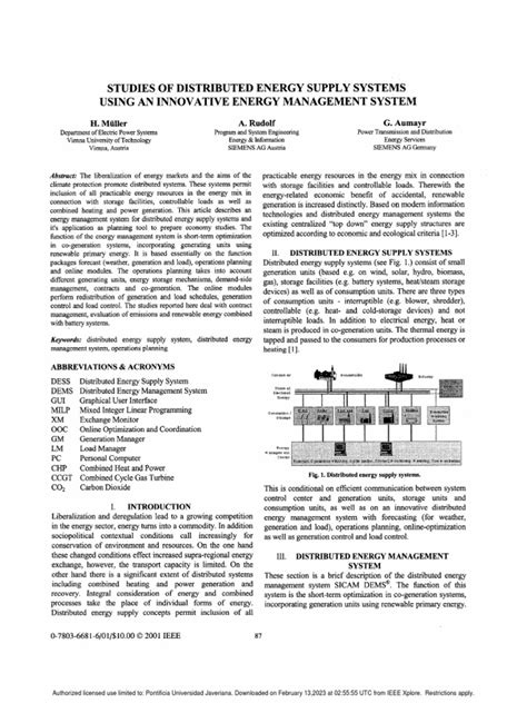 Studies of Distributed Energy Supply Systems Using An Innovative Energy ...